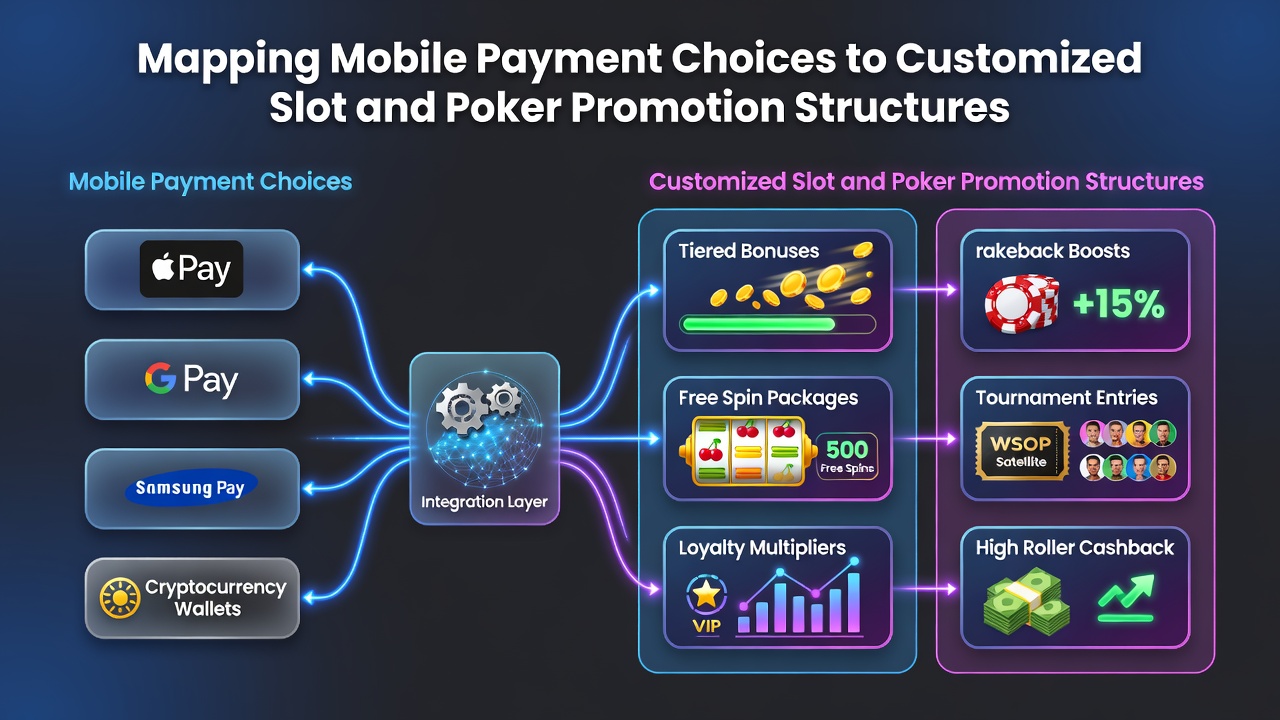 Analytics dashboard showing payment method data mapped to slot and poker promotion metrics