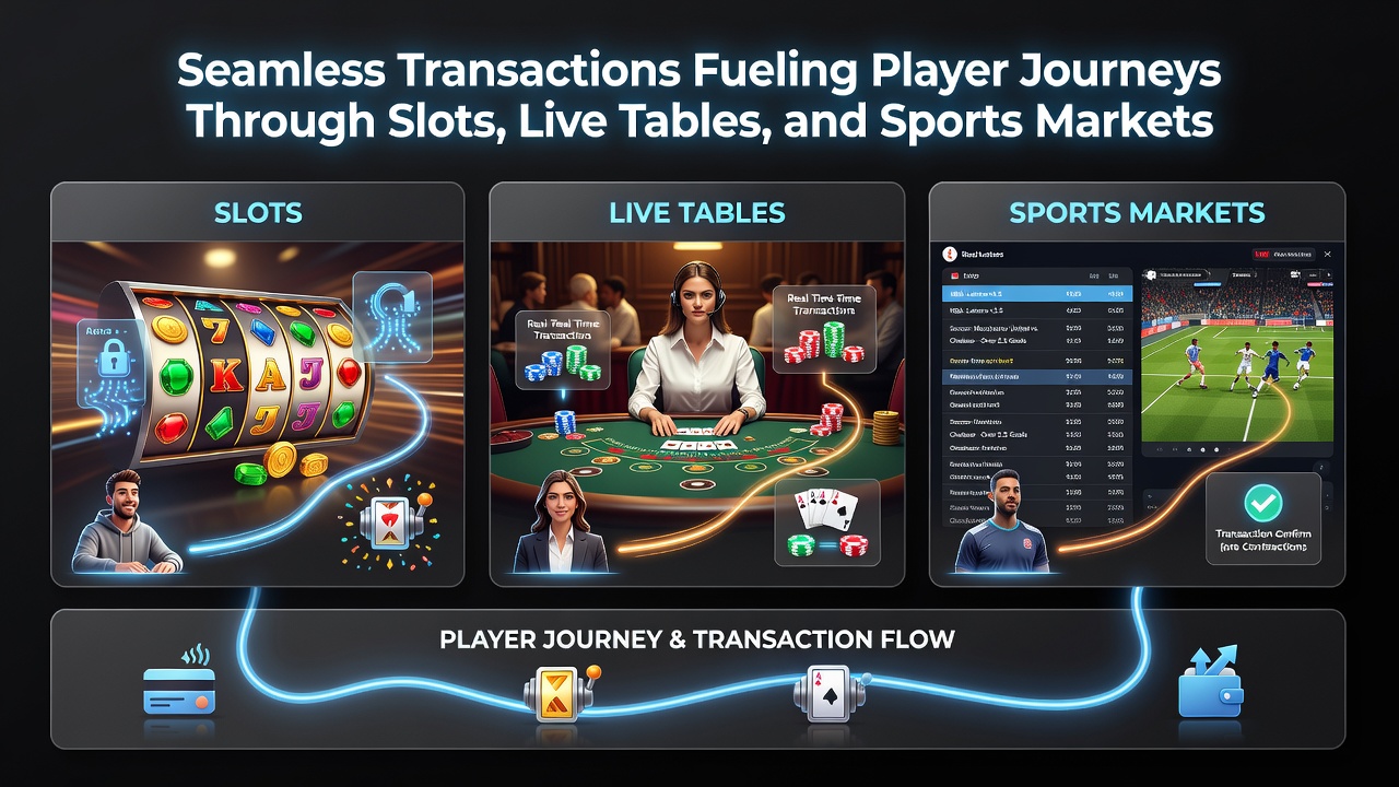 Live dealer tables and sports markets supported by rapid transaction processing
