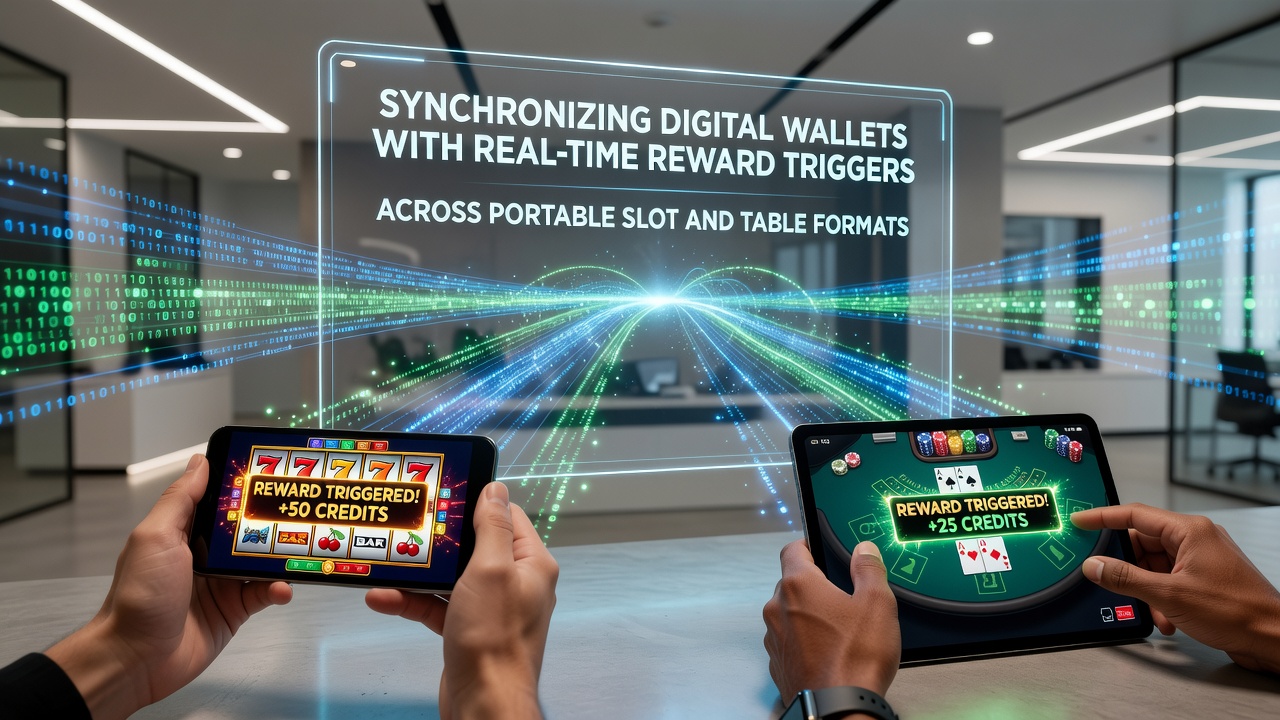 Tablet screen showing table game interface with digital wallet balance and triggered loyalty points
