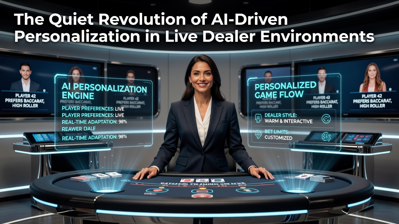 Live dealer table enhanced by AI personalization interfaces showing real-time player data overlays